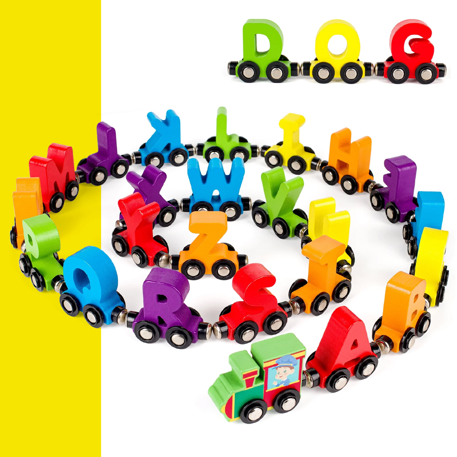 Tren Magnético Letras De Madera Infantil